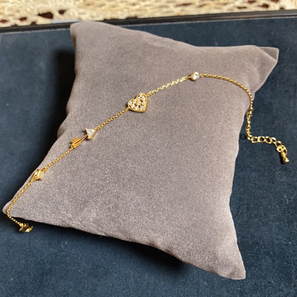 Gold Fashion CZ Heart Bracelet. NWT - Picture 3 of 7